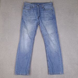 Levi's Jeans Mens 36x31.5‎ Blue 505 Regular Straight Worn Faded Denim Workwear